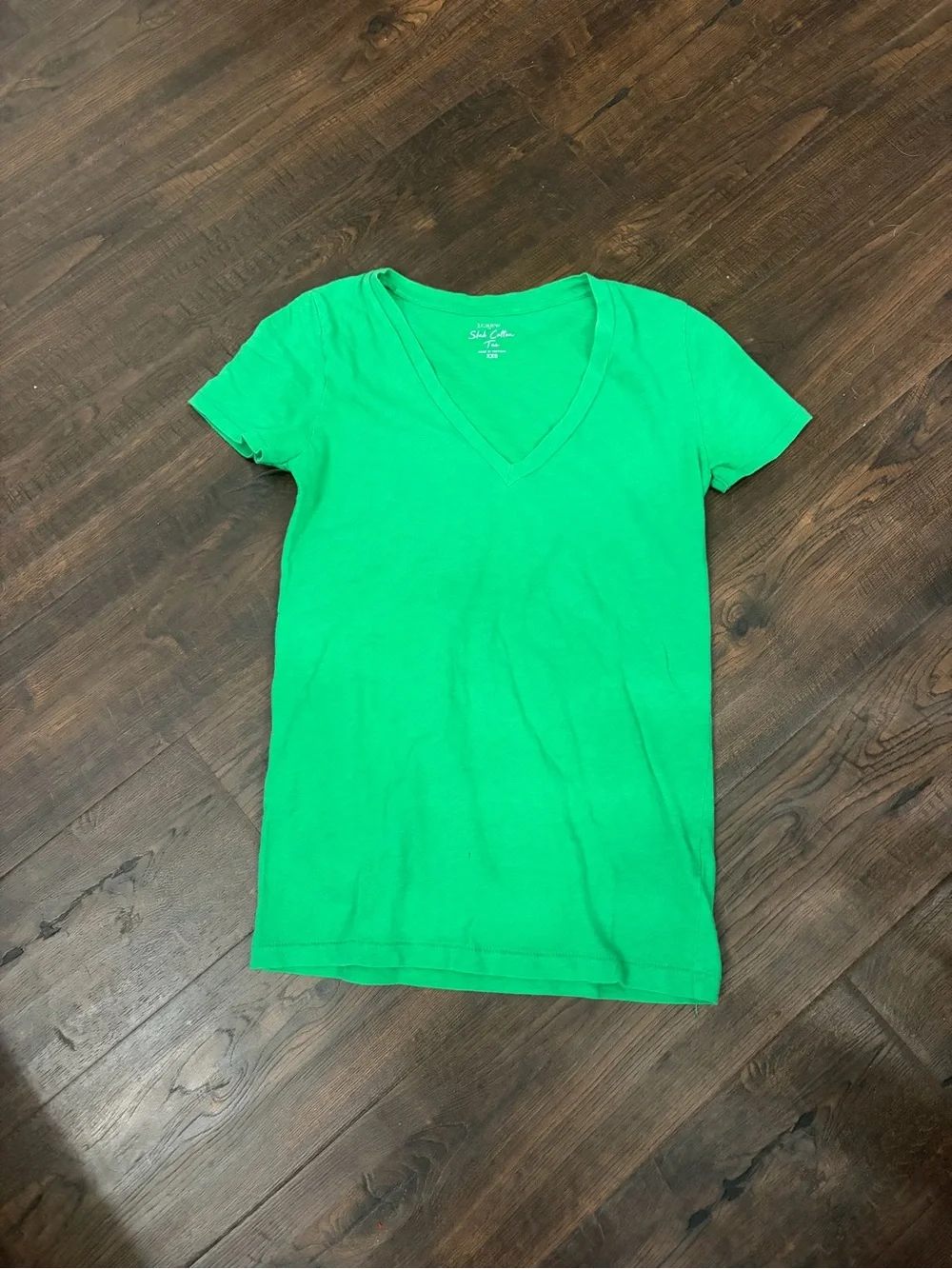 J. Crew Bright Green V-Neck Short Sleeve Tee